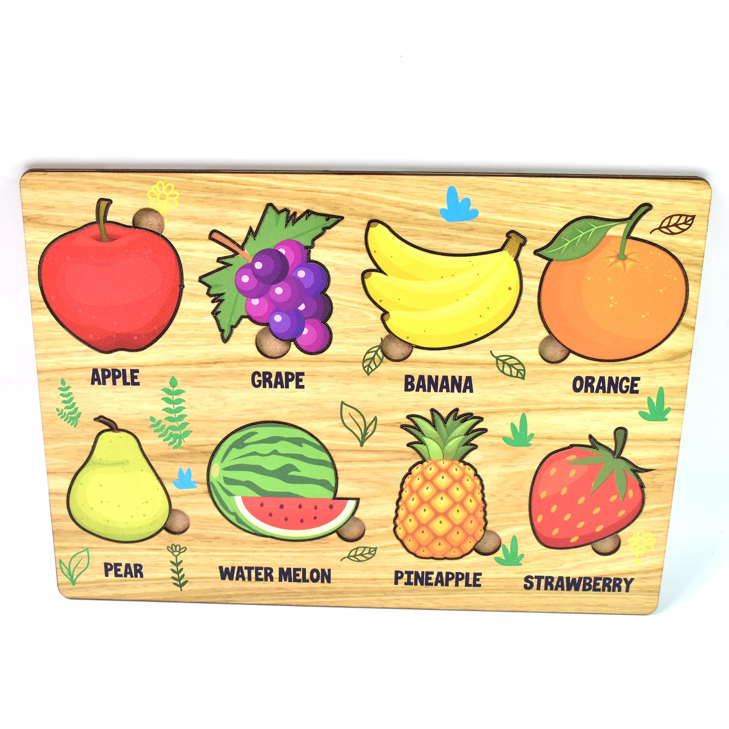Wooden Fruits Puzzle Learning Educational Board (1 Set)