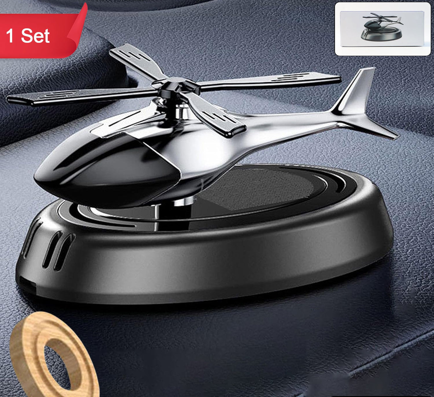Car Dashboard Perfume Diffuser With Rotating Blades (1 Set)