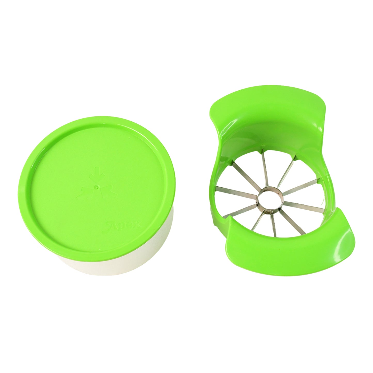 Apex Apple Cutter With Container Unbreakable Abs Body Stainless Steel Blades