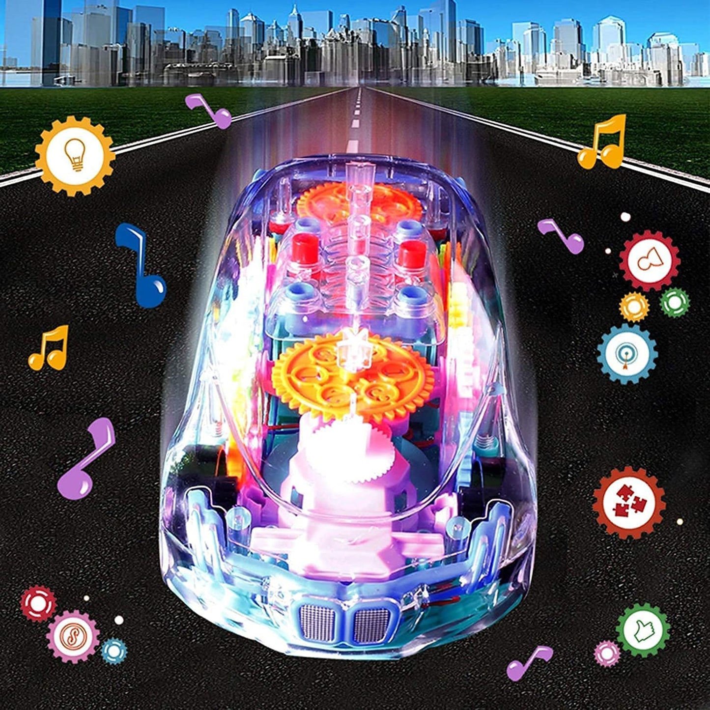 Automatic 360 Degree Rotating Transparent Gear Concept Car