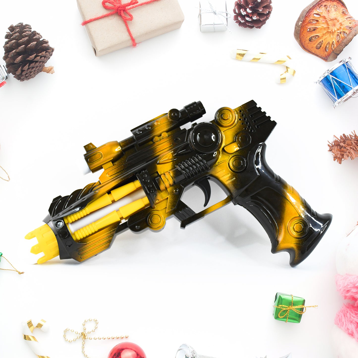 Led Laser Gun Toy Battery Operated Space Blaster With Flashing Lights Sound (1 Set)