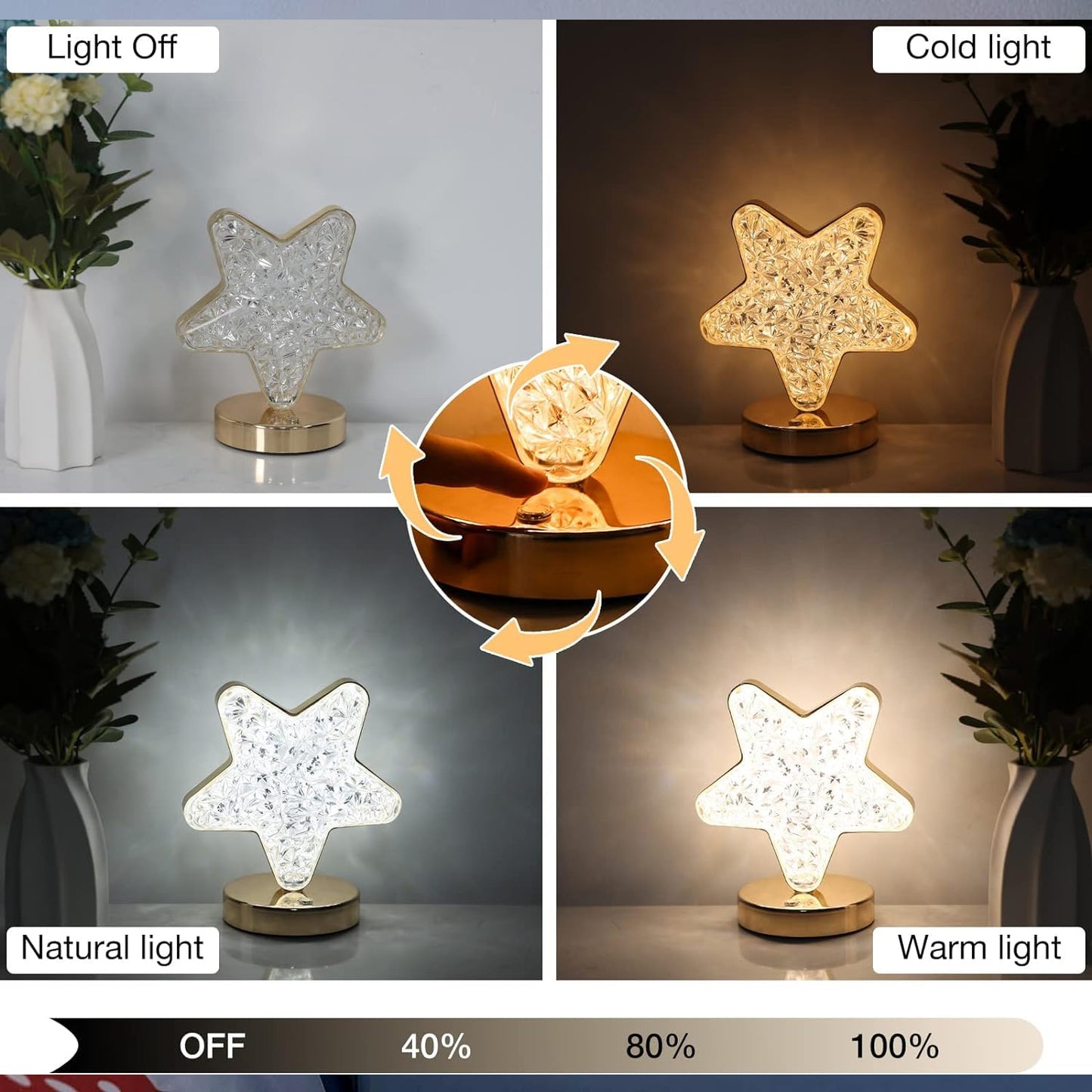 Star Shape Crystal Diamond Lamp (1 Pc )