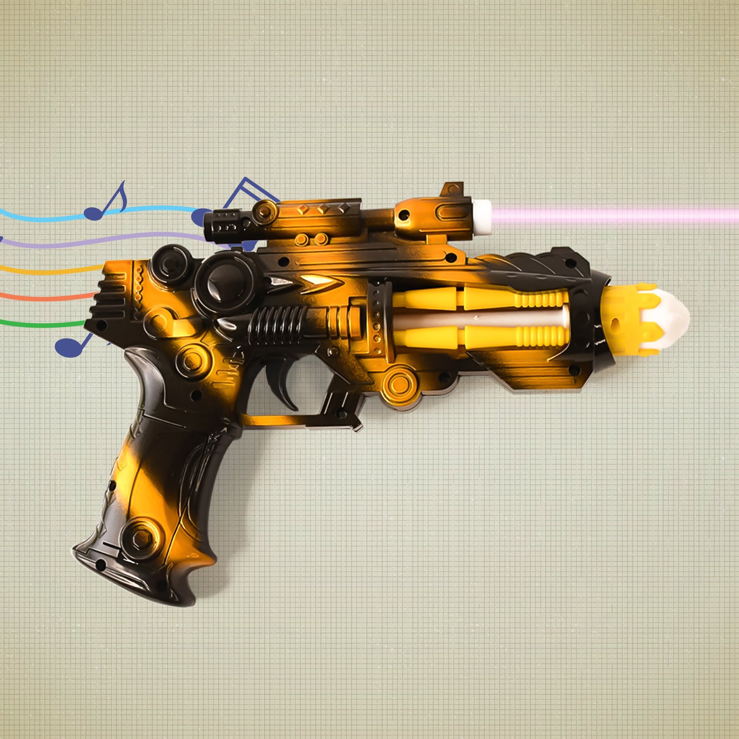 Led Laser Gun Toy Battery Operated Space Blaster With Flashing Lights Sound (1 Set)
