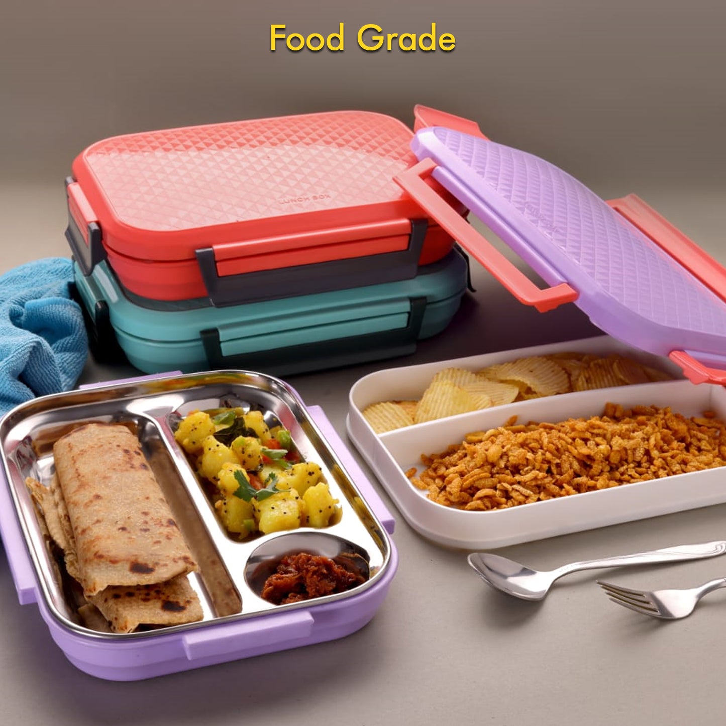 Lunch Box With Steel Plate