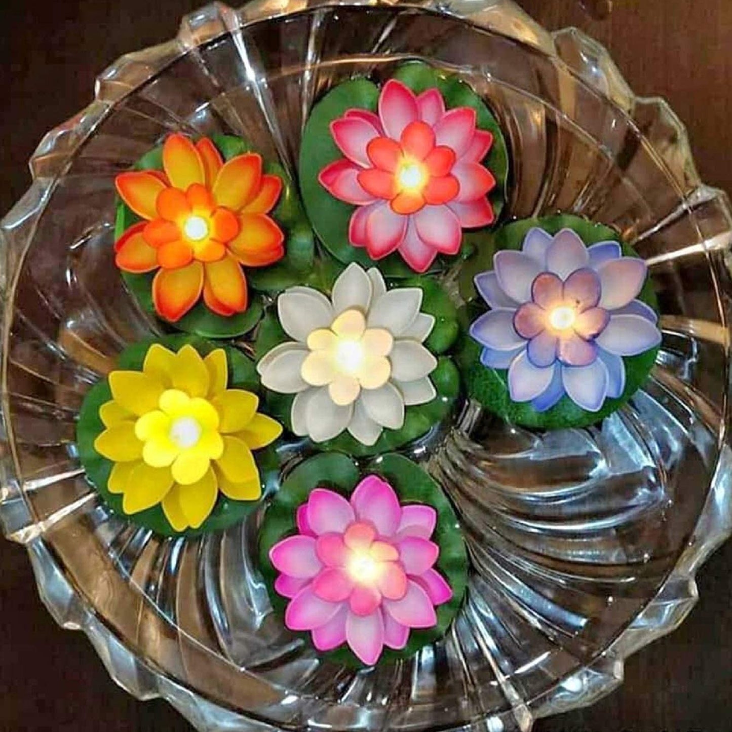 Water Floating Smokeless Candles Lotus Flowers Sensor Led Tealight