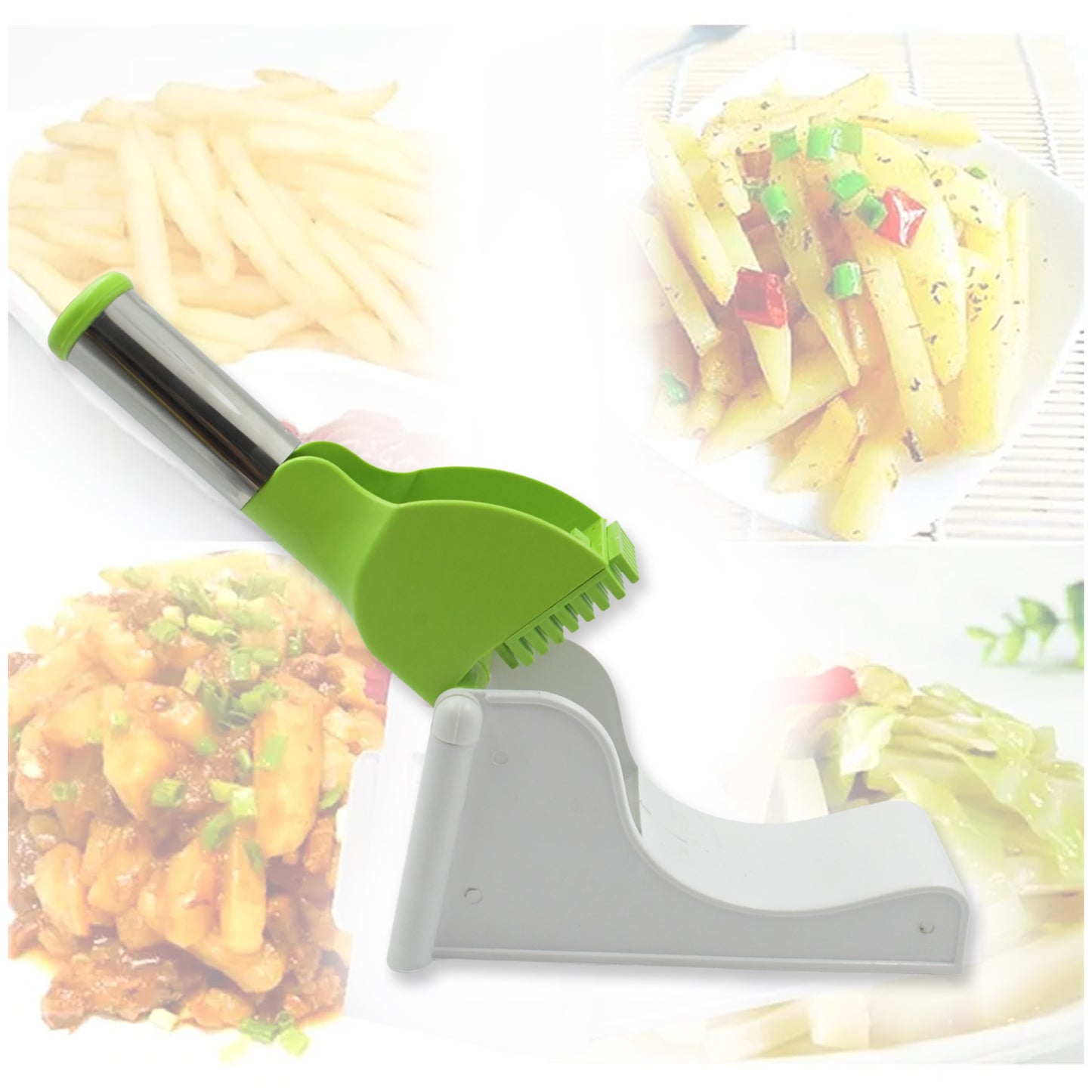 Virgin Plastic French Fry Chipser Potato Slicer With Container