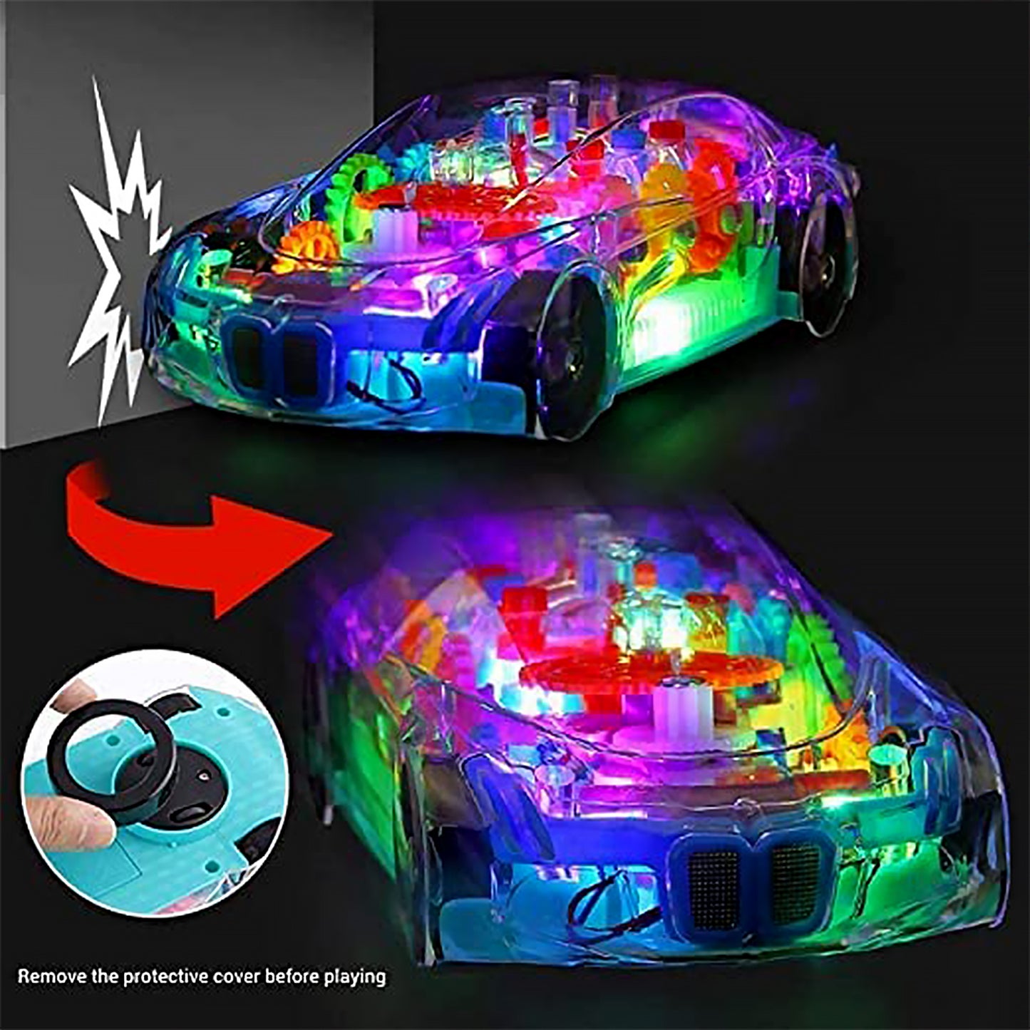 Automatic 360 Degree Rotating Transparent Gear Concept Car