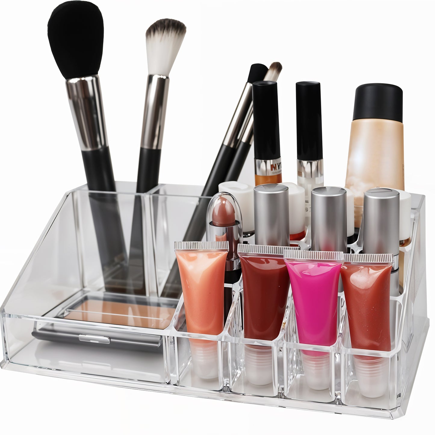 16 Compartment Cosmetic Makeup Jewellery Lipstick Storage Organiser Box