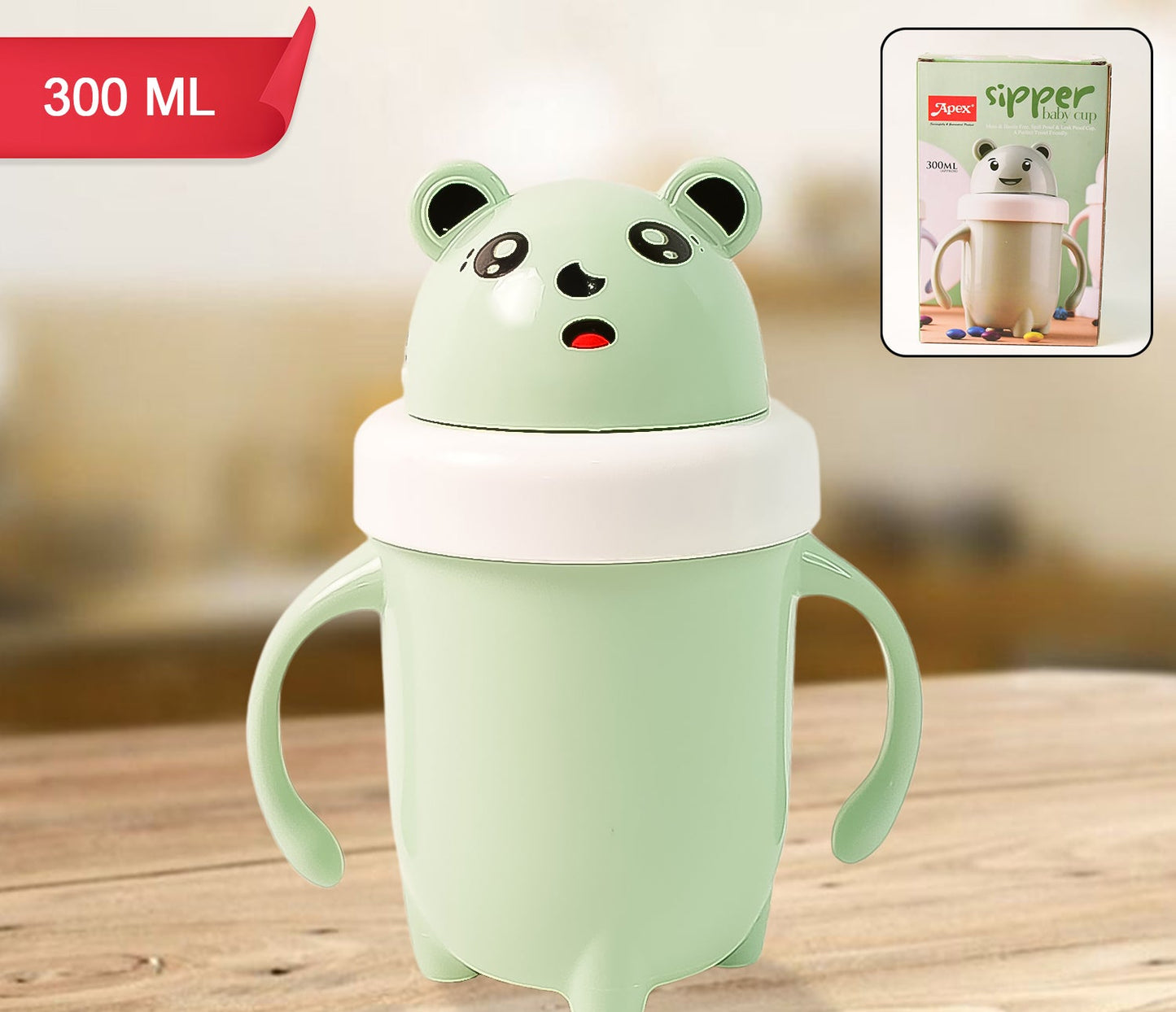 Apex Sipper Baby Cup Training Cup With Handles Spill Proof Leak Proof (300 Ml Approx)