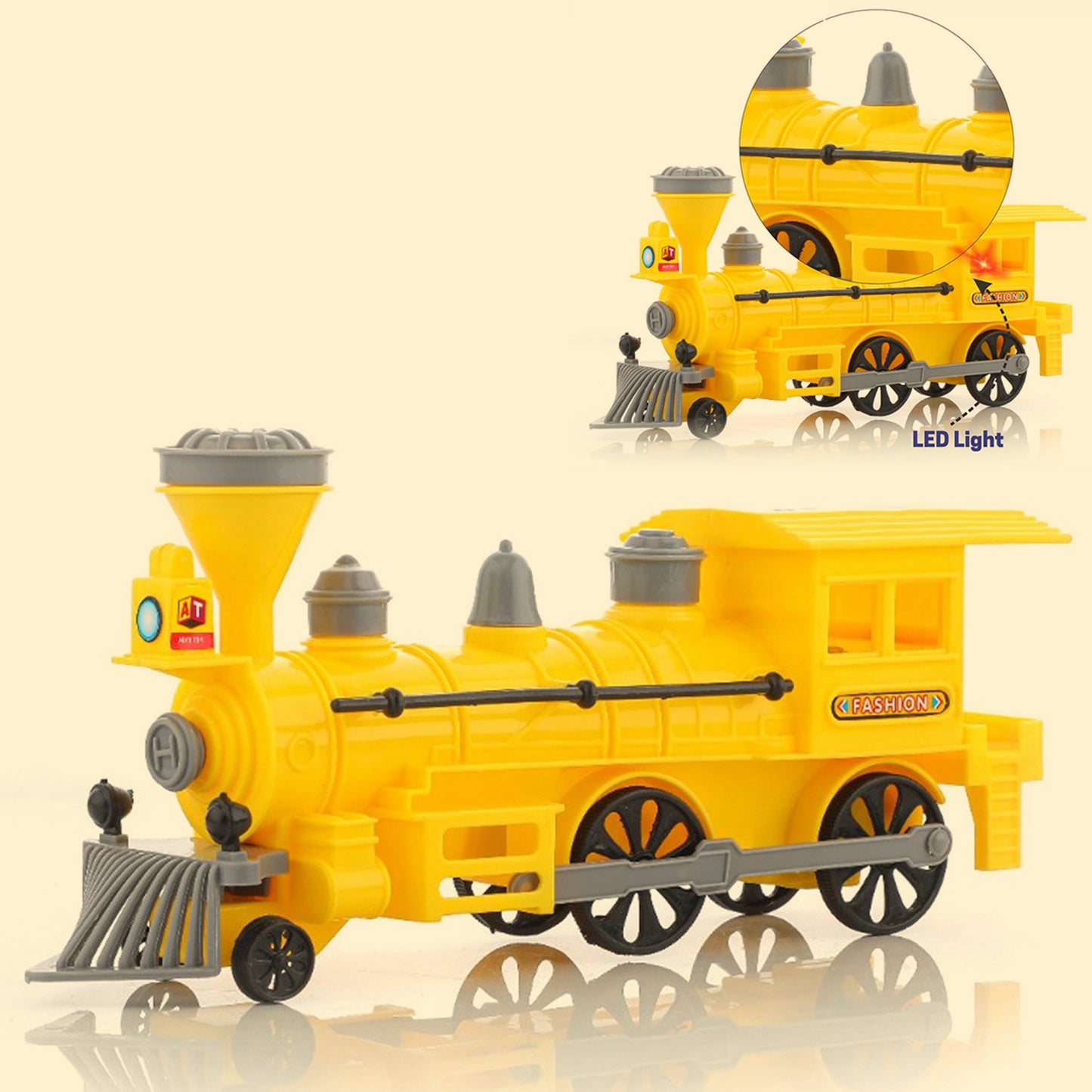 Pull And Go Train With Light Plastic String Pull Back Train (1 Pc Mix Color)