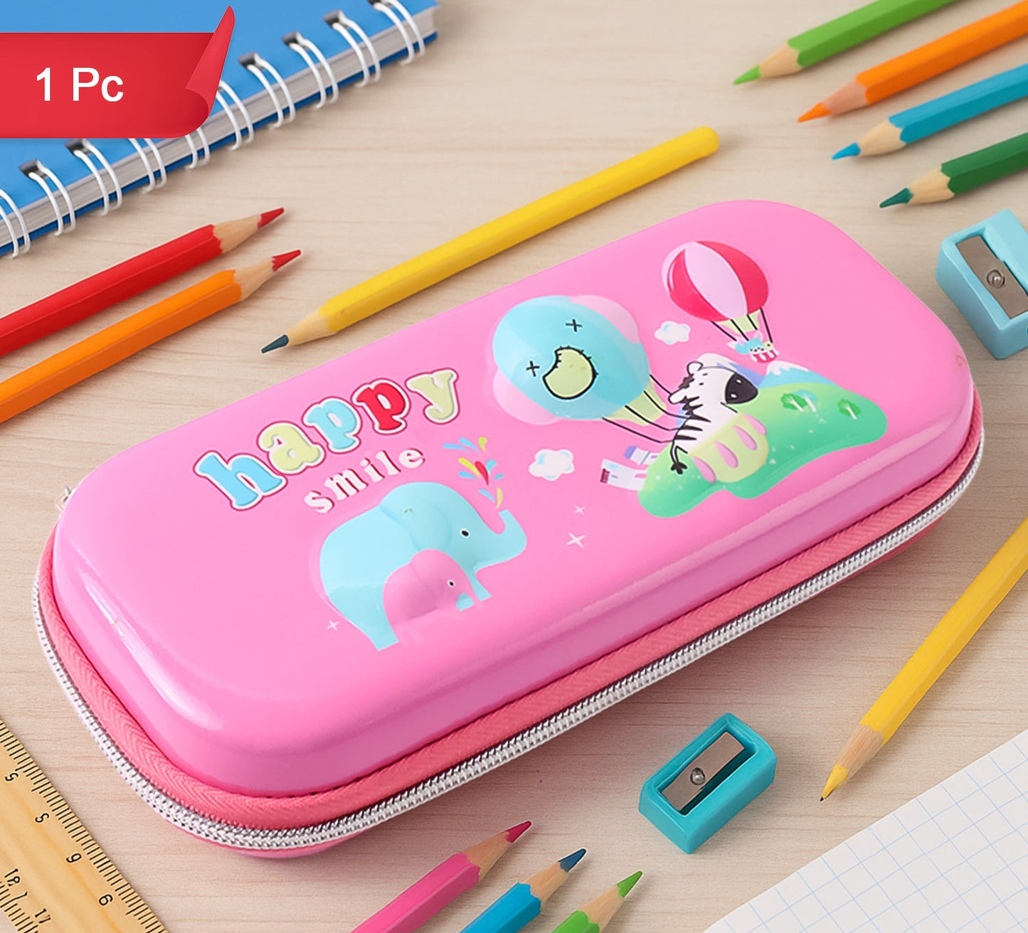 Kids Cartoon Printed Pencil Case (1 Pc)