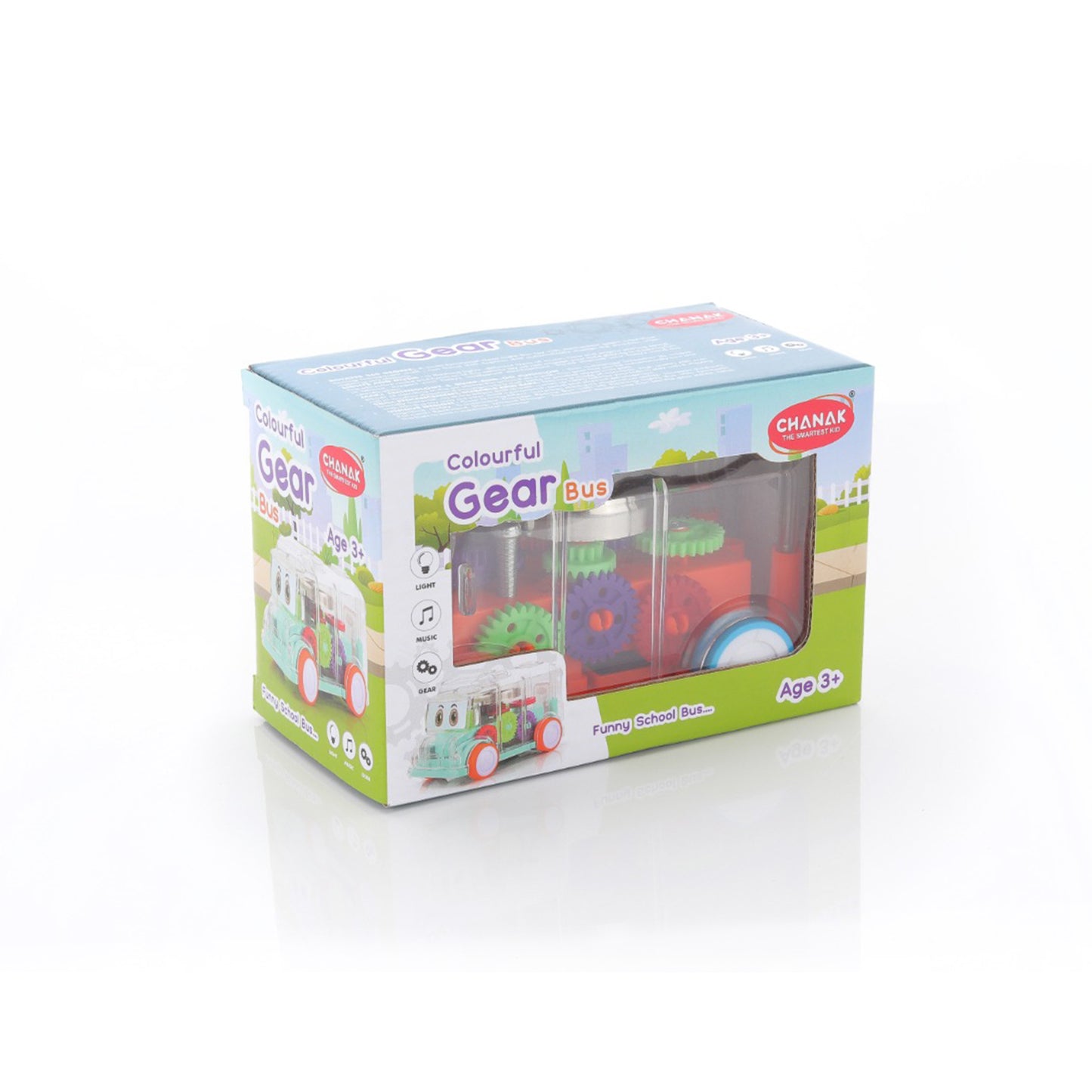 Transparent Musical Mini School Bus Toy For Kids