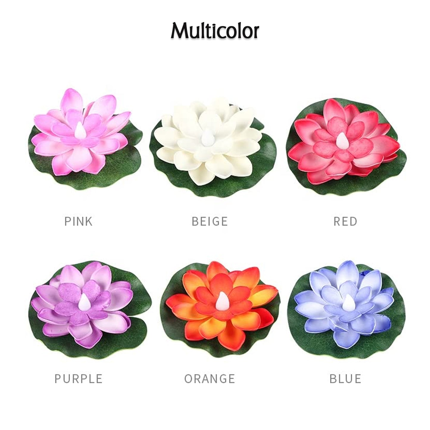 Water Floating Smokeless Candles Lotus Flowers Sensor Led Tealight