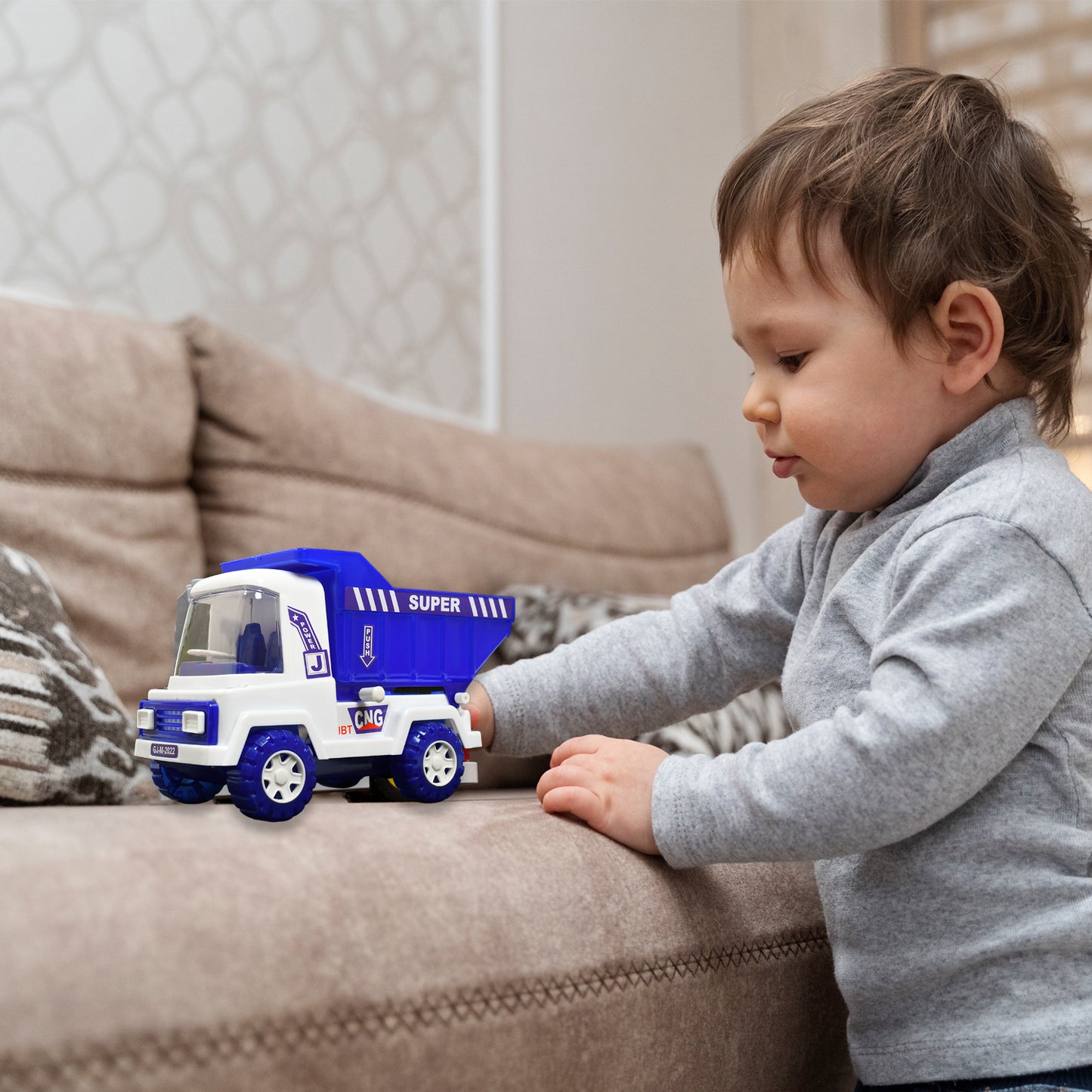 Big Size Friction Powered Dumper Toy Truck For Kids