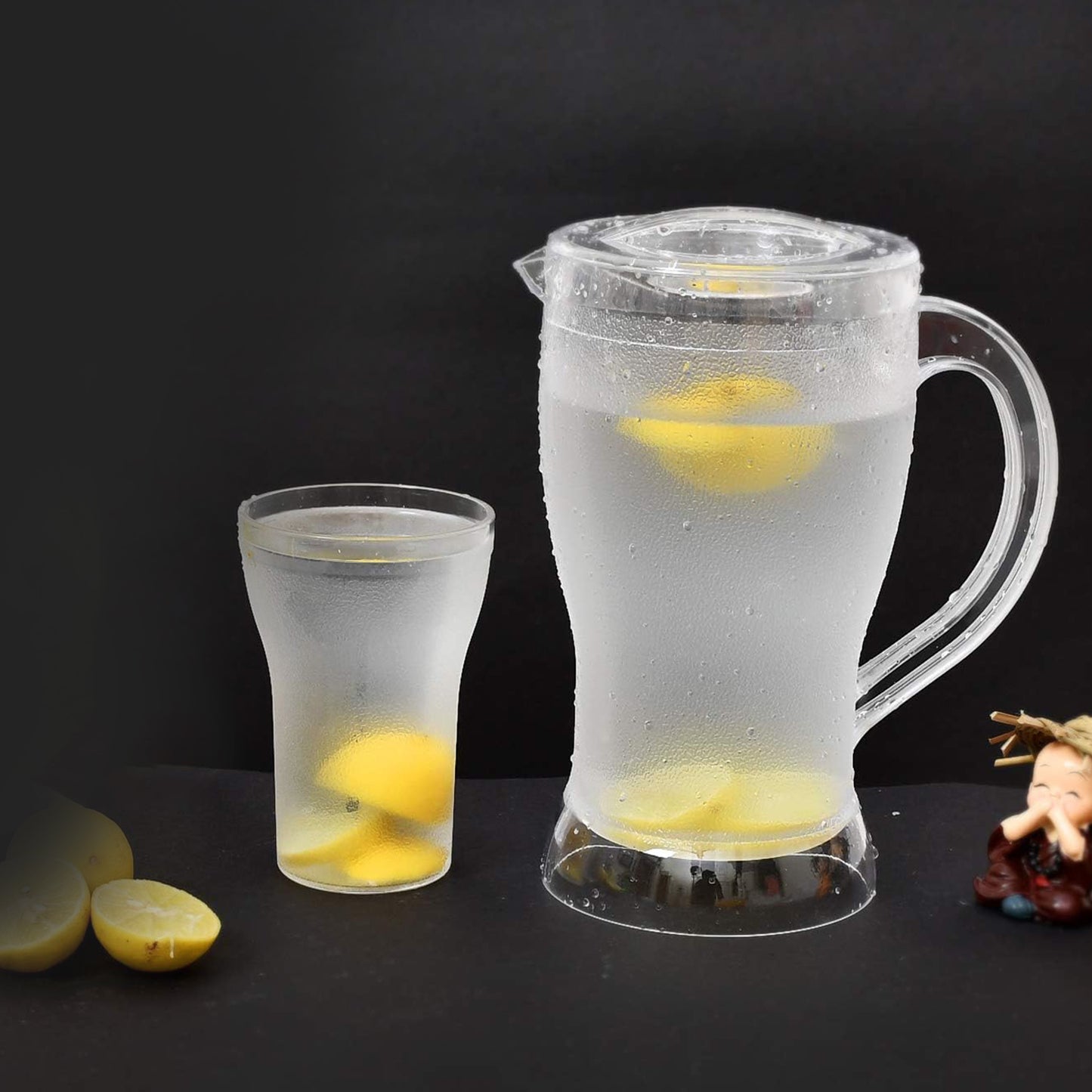 Apex Unbreakable Lemon Jug Set With 6 Glasses