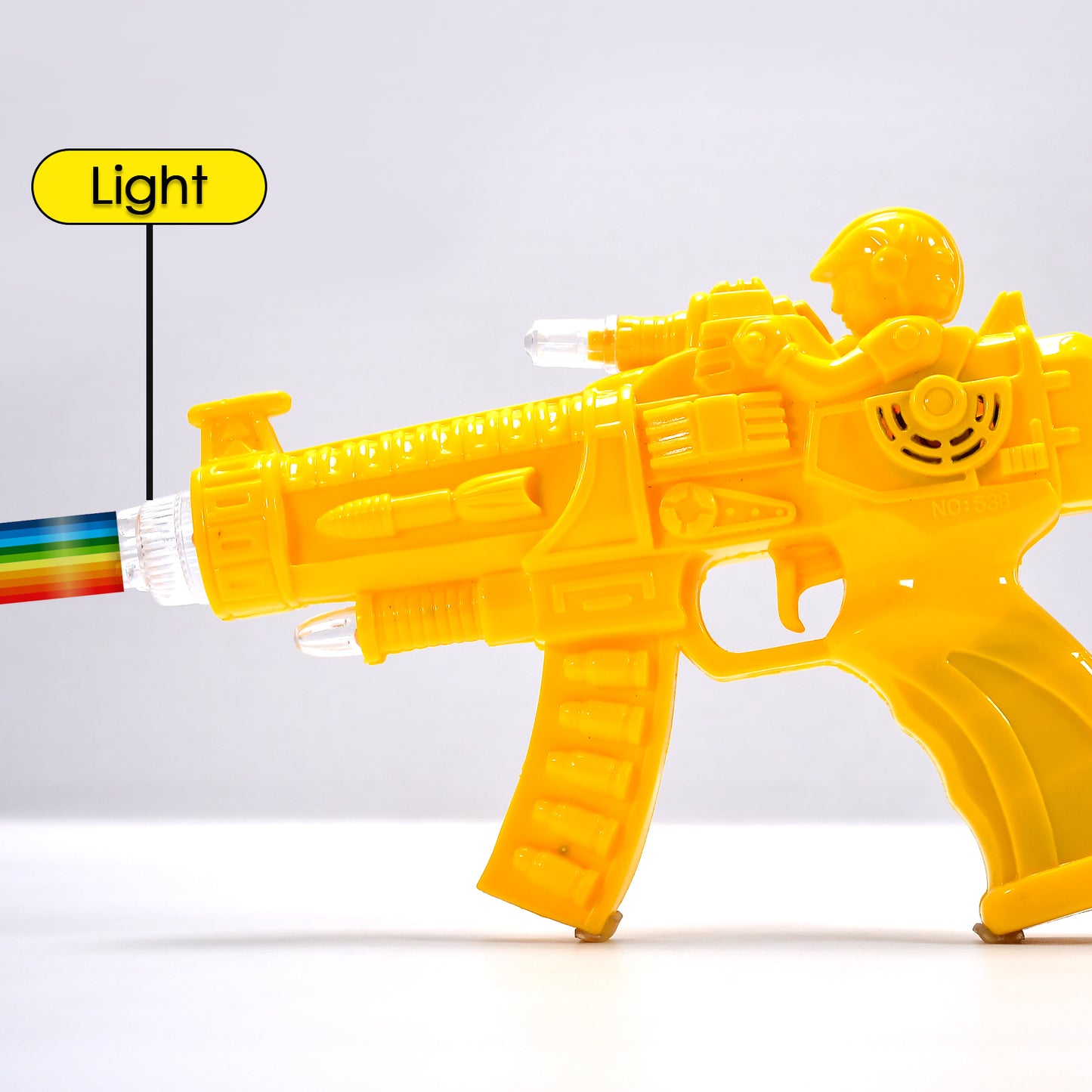 Concept Musical Transparent Glow Gear Gun With Rainbow Light ( 1 Pcs )