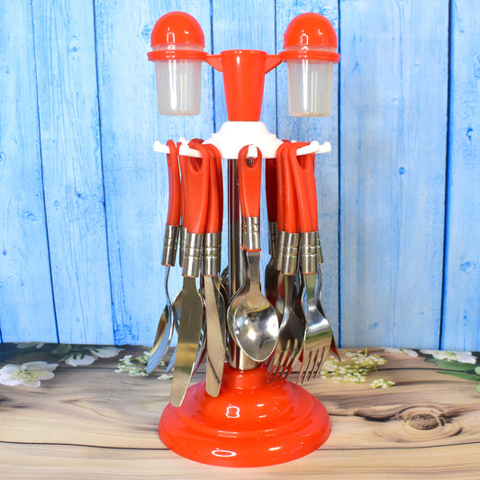 Luxury Cutlery Set For Dining Table Stainless Steel 26-piece Set With Stand (1 Set)