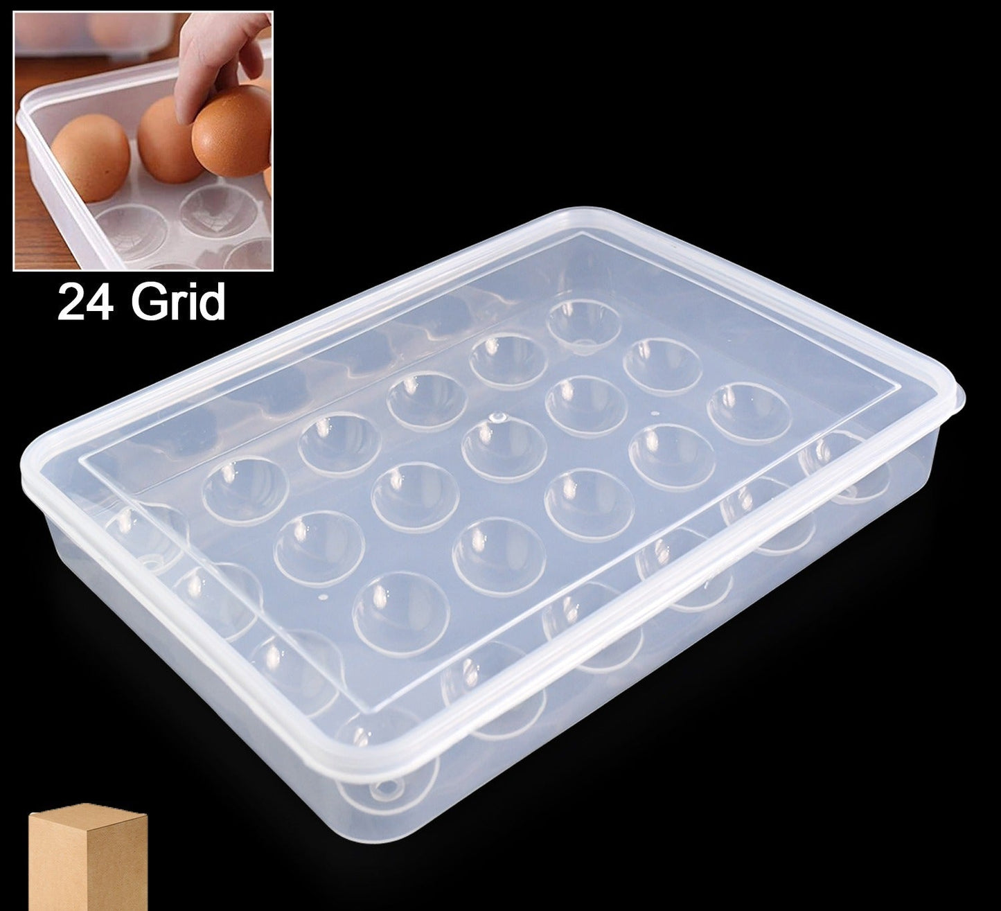 Plastic Egg Storage Container Holder For Refrigerator Egg Tray Holds 24 Eggs (1 Pc)