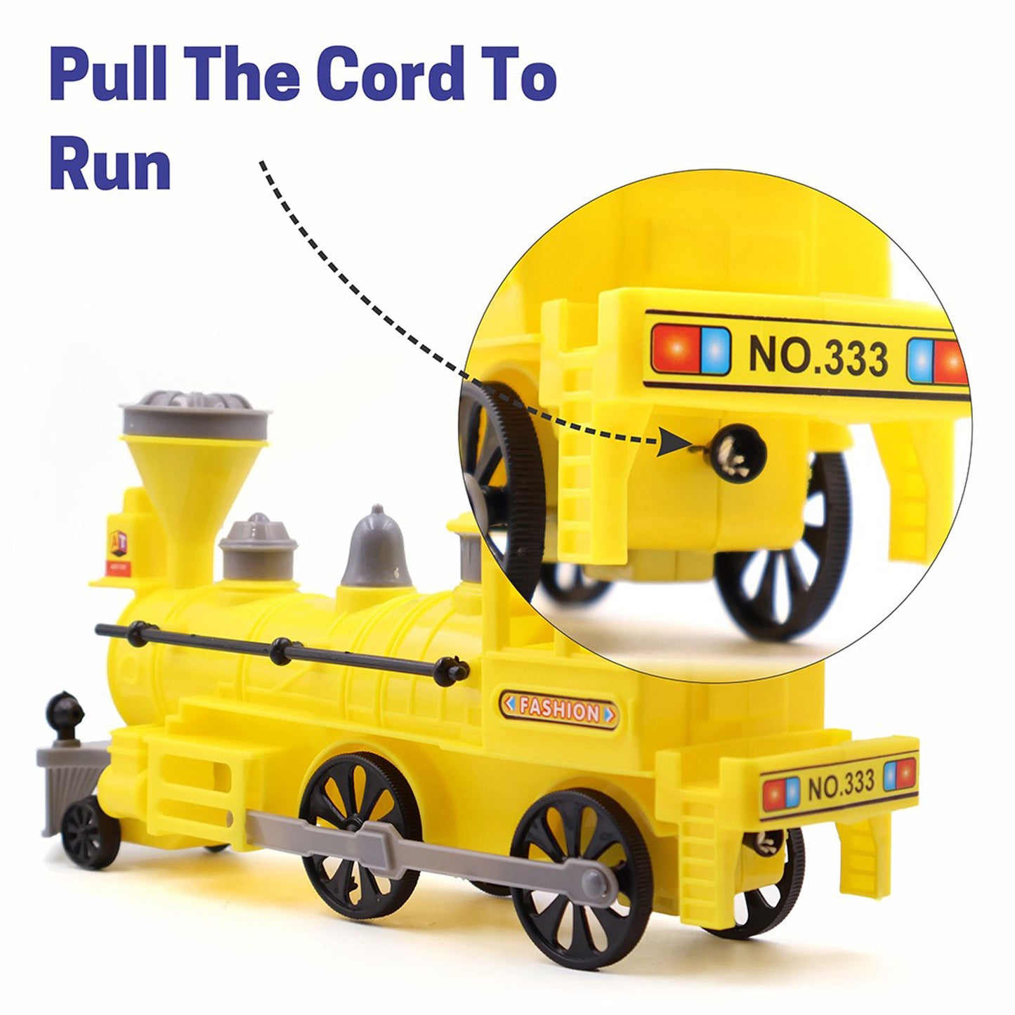 Pull And Go Train With Light Plastic String Pull Back Train (1 Pc Mix Color)