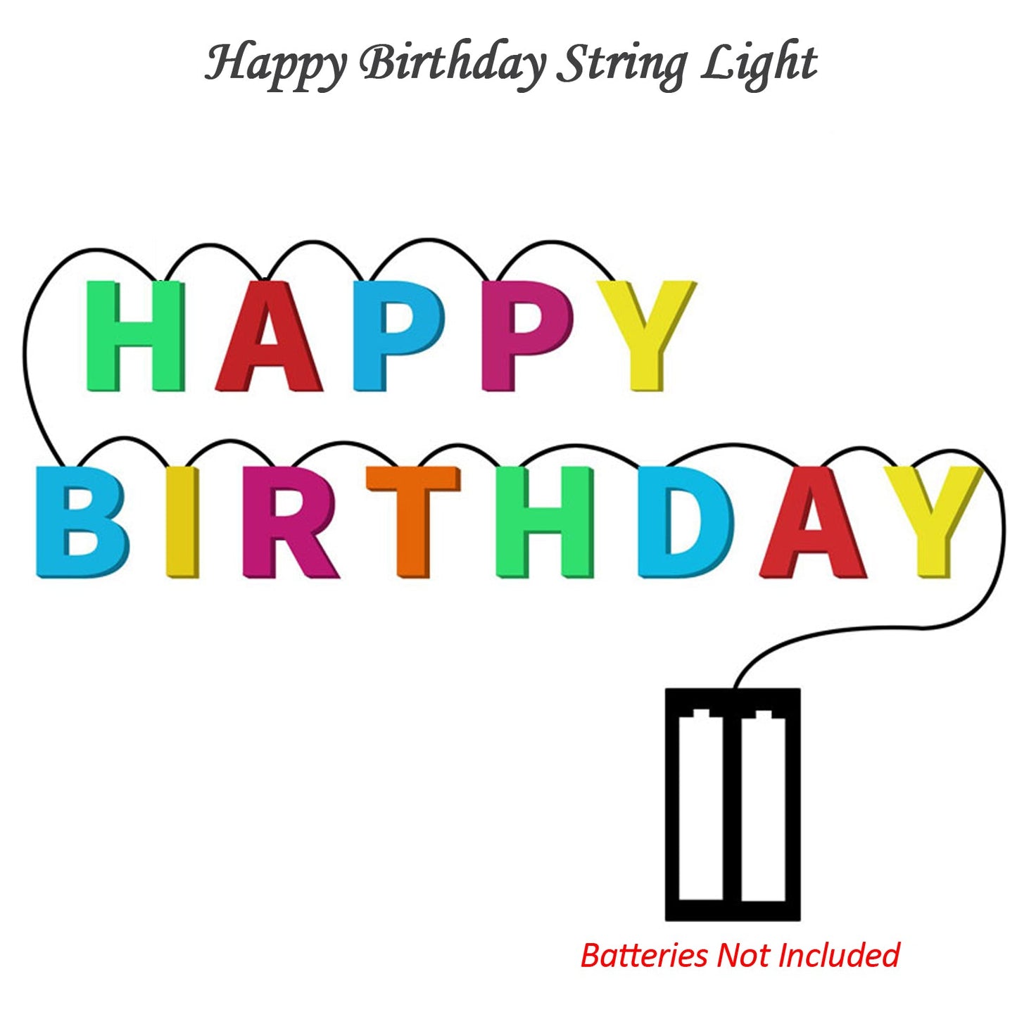 Decoratives Plastic Happy Birthday 13 Led Letter Battery Operated String Lights (Multicolour)