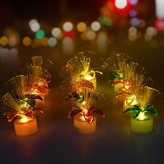 Fiber Optic Light Mini Color Change Led Table Centerpieces Light Up Candle - Pack Of 12