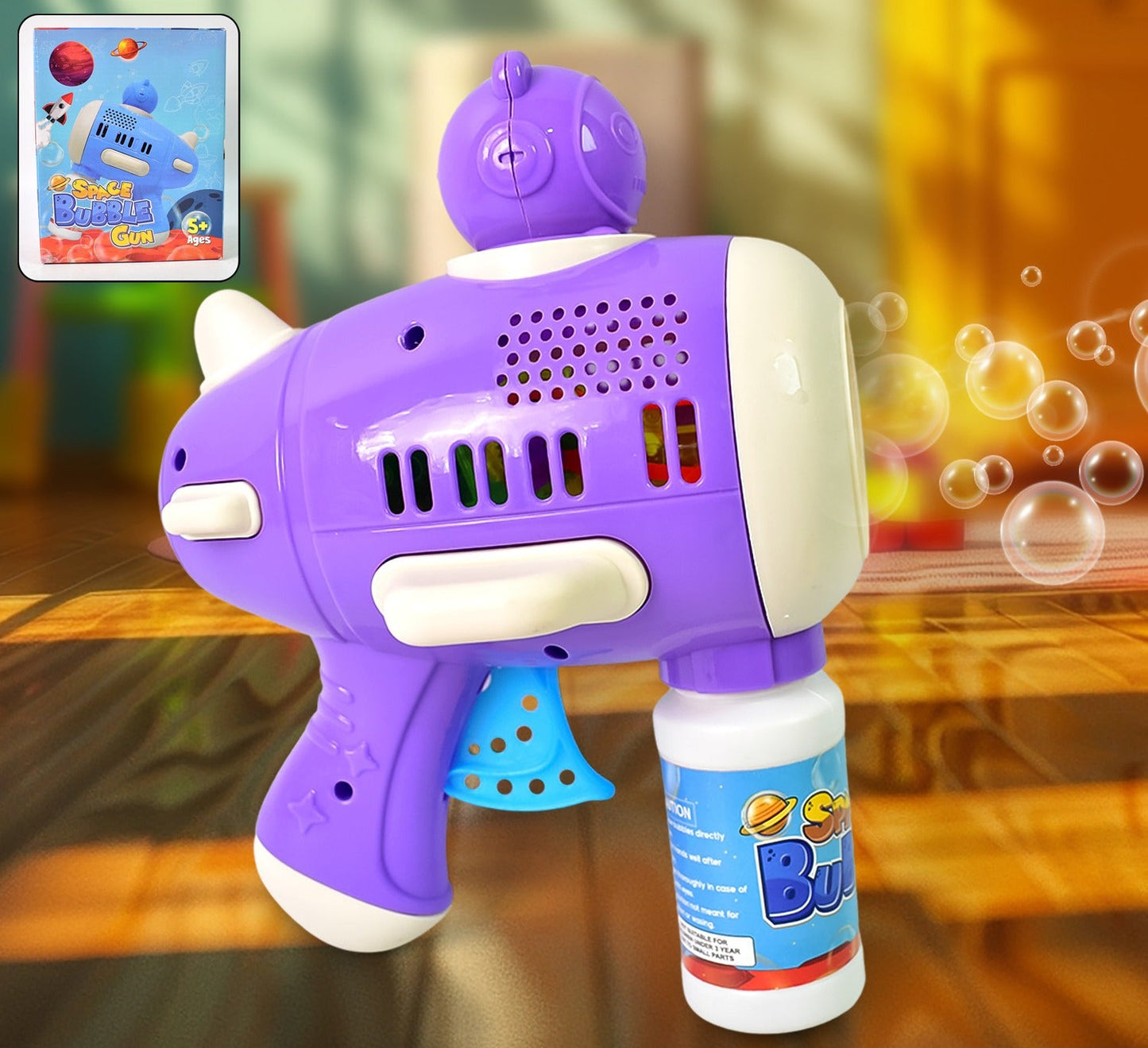 Space Bubble Gun Toy For Kids (With Solution)