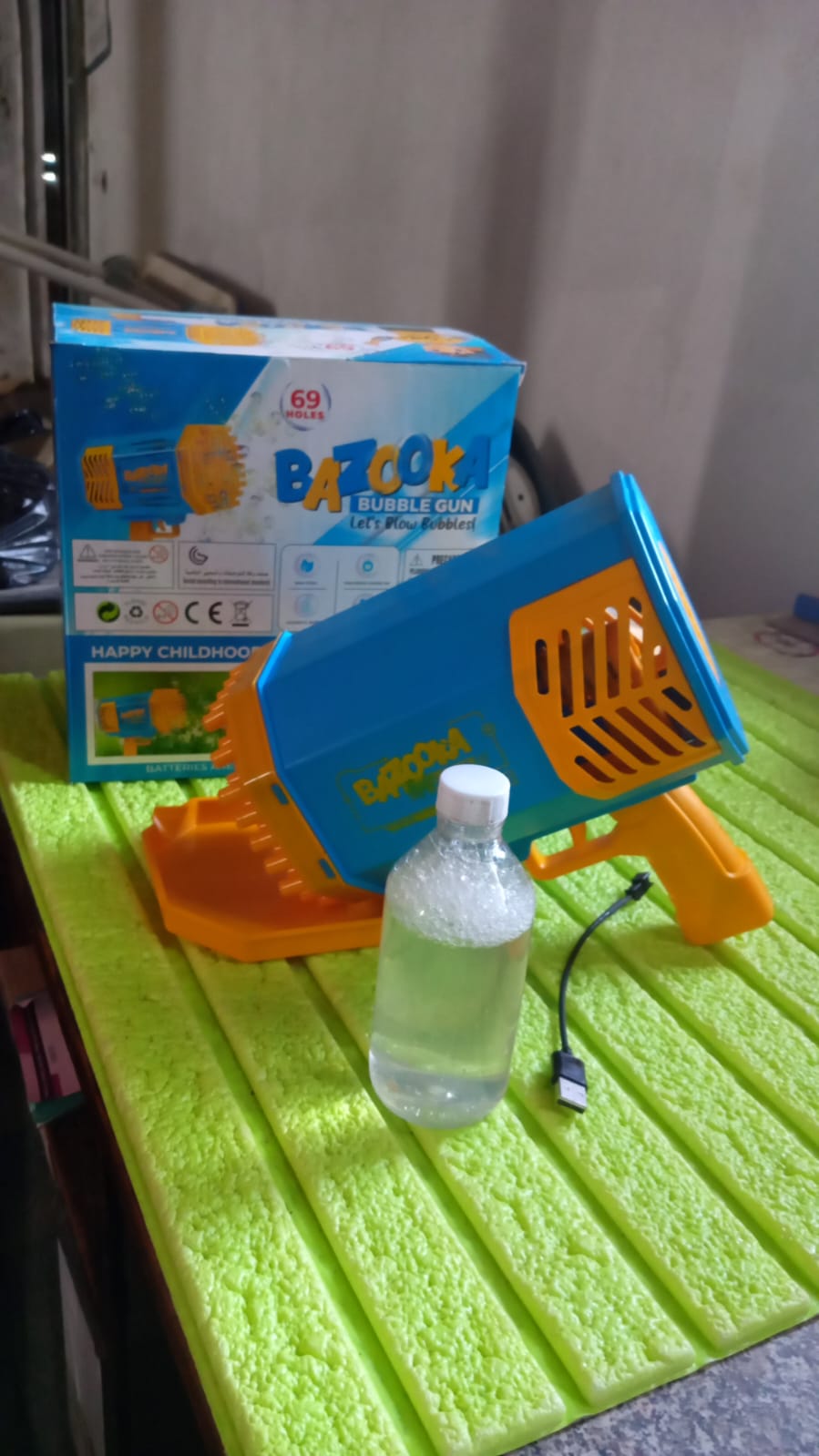 69 Holes Big Rechargeable Powerful Machine Bubble Gun Toy