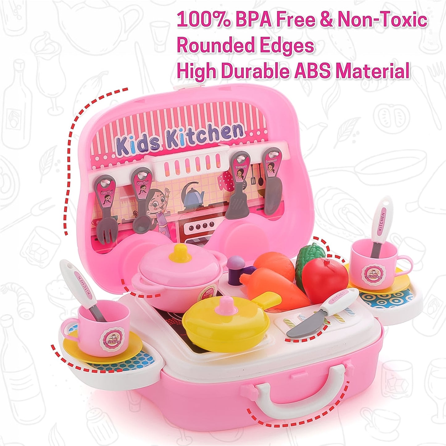 Kitchen Set For Kids Girls (23 Pcs Set Approx)