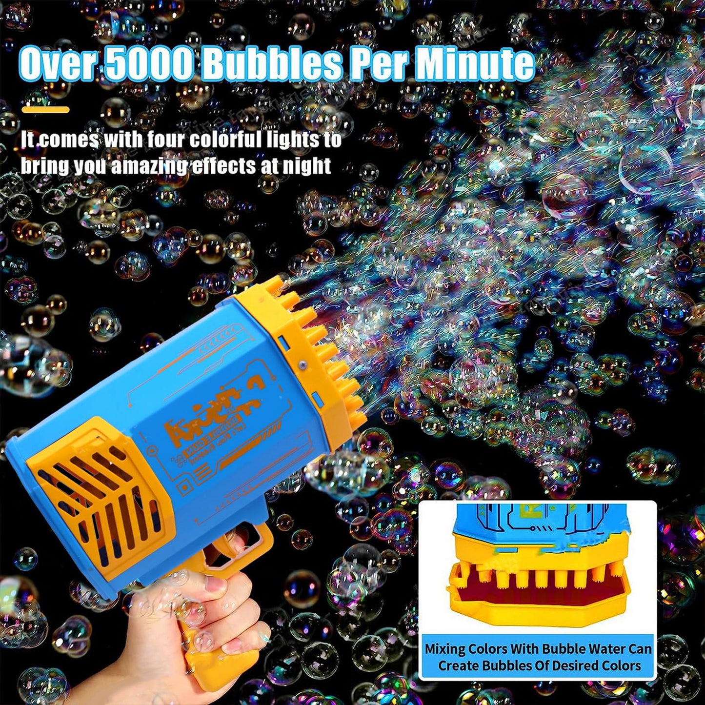 69 Holes Big Rechargeable Powerful Machine Bubble Gun Toy