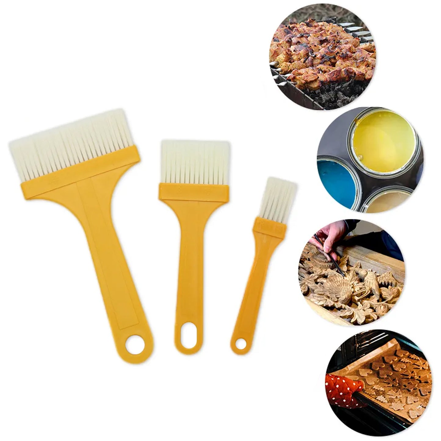 Multifunction Basting Brush Barbecue For Cooking Pastry (3 Pcs Set)