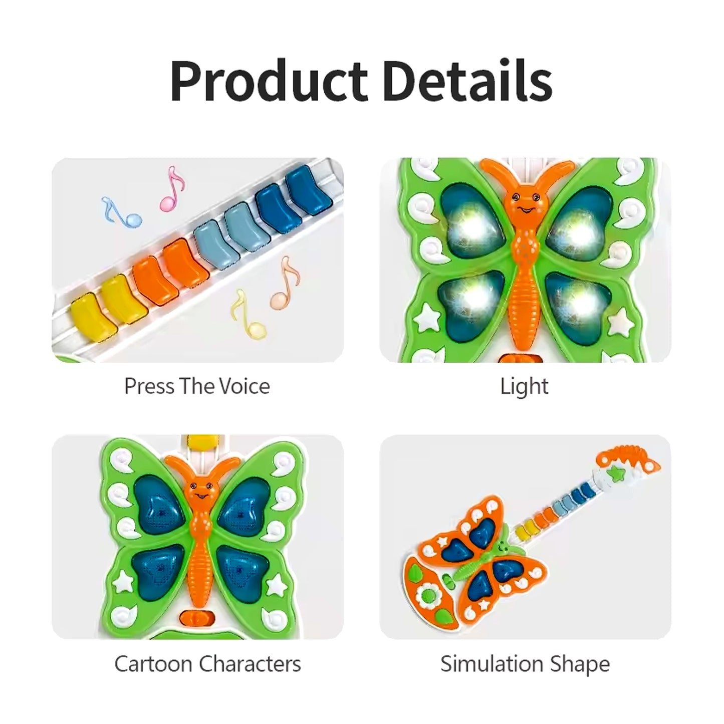 Butterfly Guitar Toy With Light And Music ( 1 Pc )