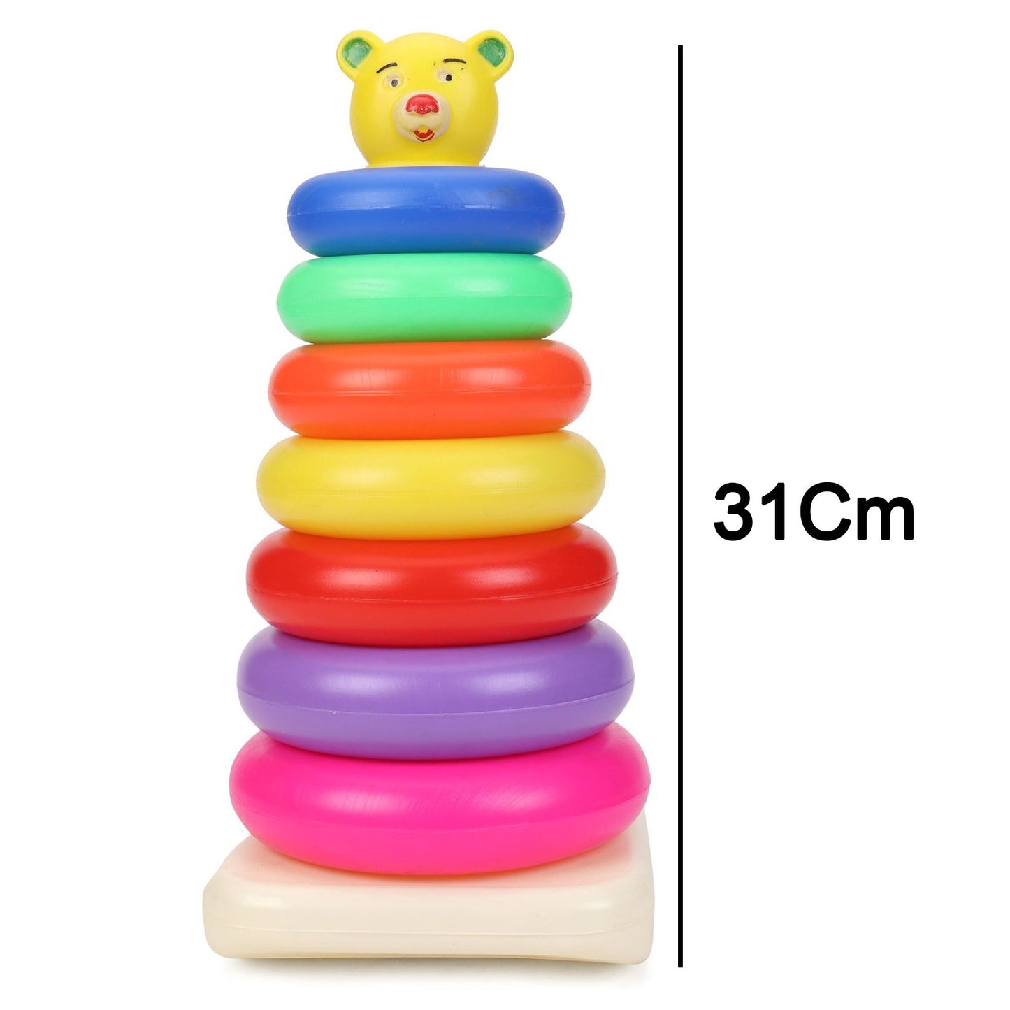 Plastic Baby Kids Teddy Stacking Ring Jumbo Stack Up Educational Toy ( 7pc )
