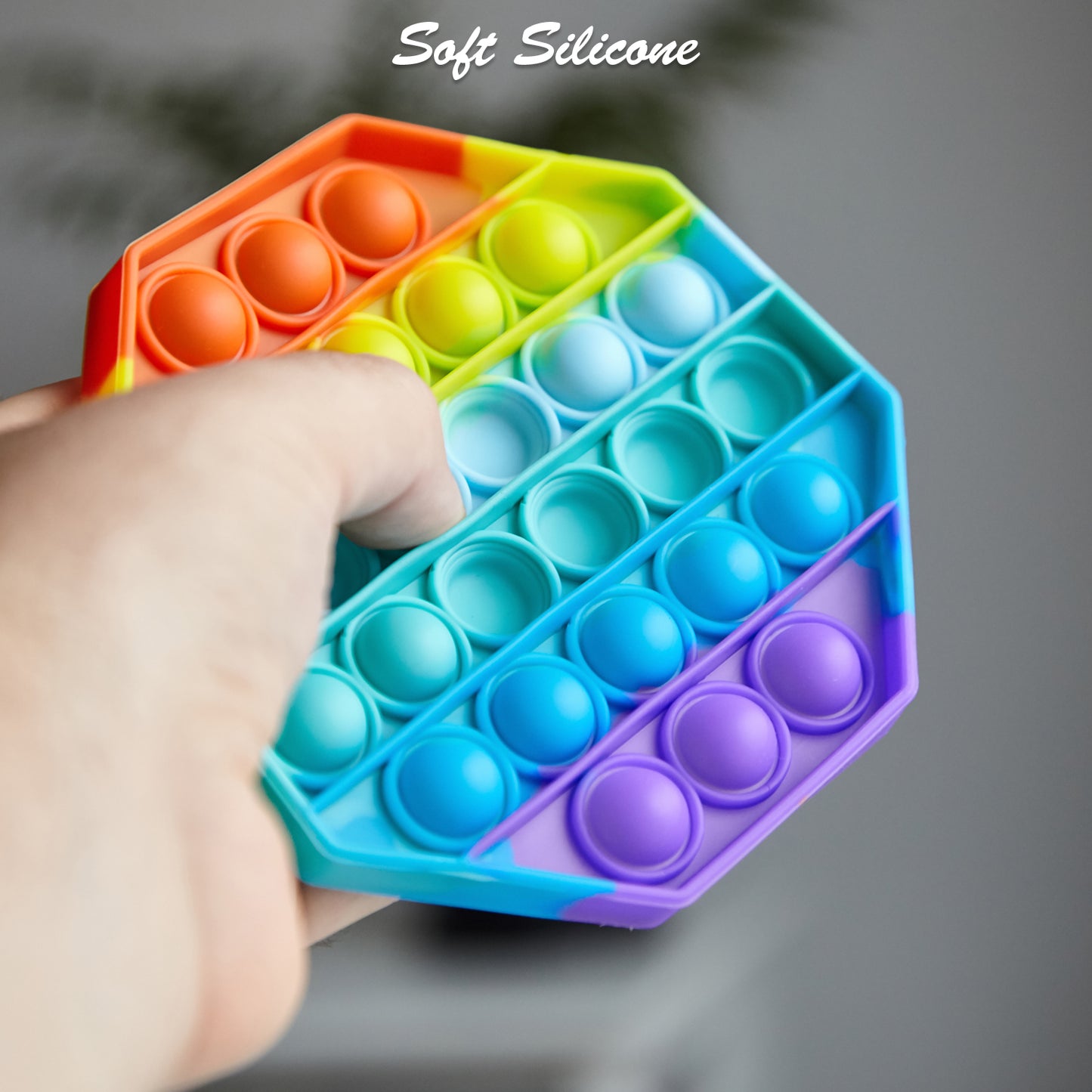 Octagon Shape Silicone Push Bubbles Toy