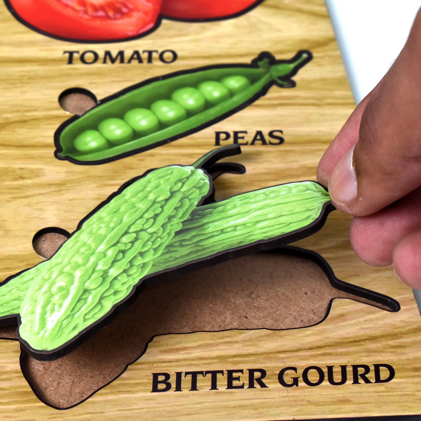 Wooden Vegetable Puzzle Learning Educational Board (1 Set)