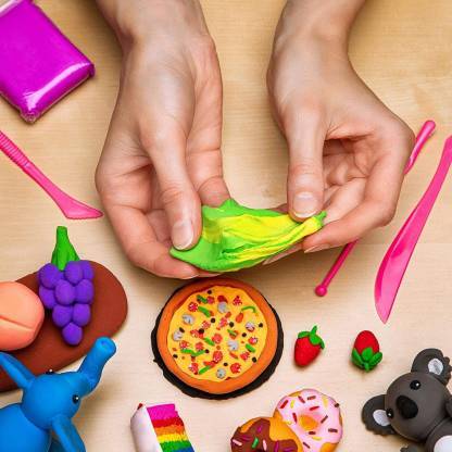 Non-toxic Creative 100 Dough Clay 5 Different Colors (Pack Of 5 Pcs)