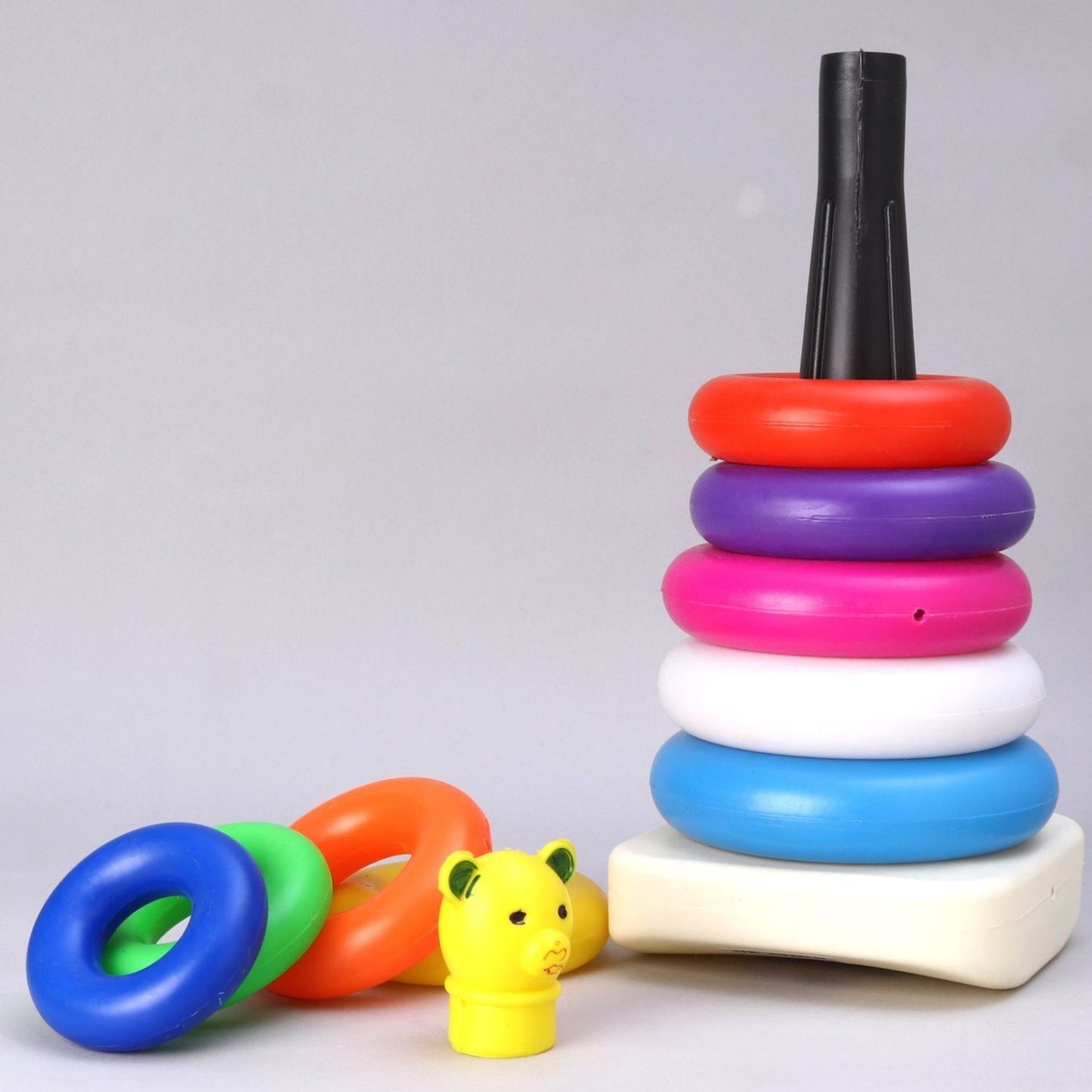 Plastic Baby Kids Teddy Stacking Ring Jumbo Stack Up Educational Toy ( 9pc )