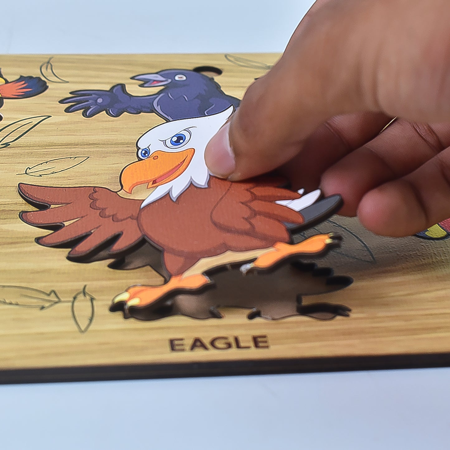 Wooden Bird Puzzle Learning Educational Board (1 Set)