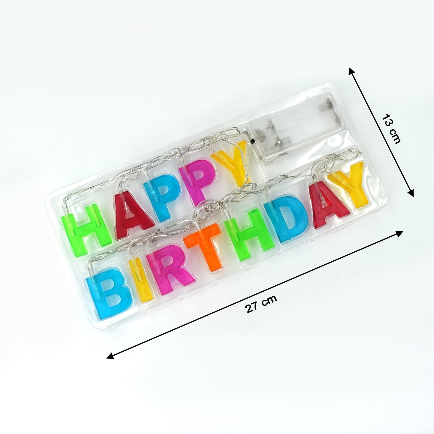 Decoratives Plastic Happy Birthday 13 Led Letter Battery Operated String Lights (Multicolour)