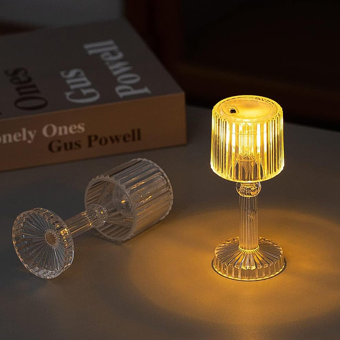 Big Acrylic Led Desk Lamps Table Lamp Portable Crystal (1 Pc Big)