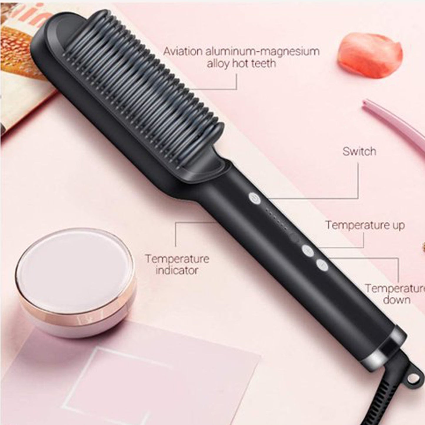 Hqt-909b Hair Straightener Used While Massaging Hair Scalps And Head.
