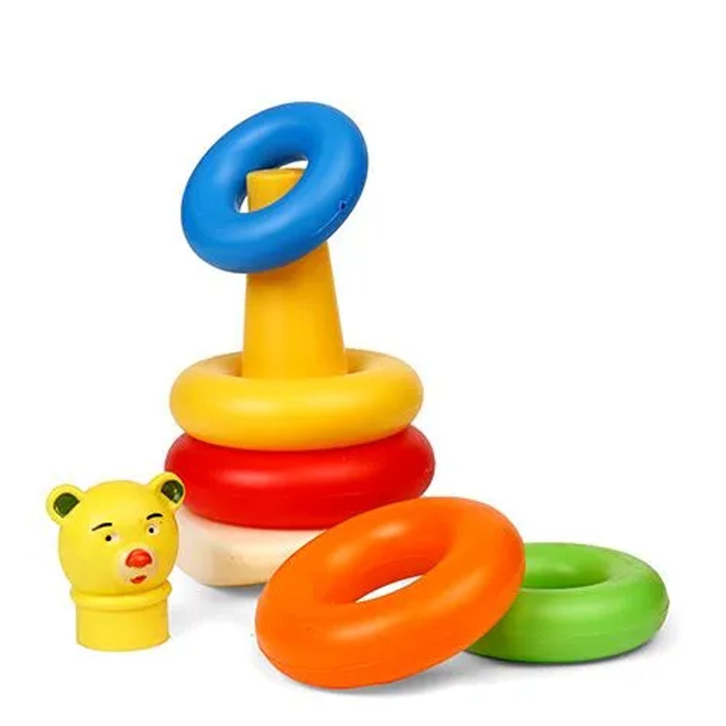 Plastic Baby Kids Teddy Stacking Ring Jumbo Stack Up Educational Toy ( 5pc )