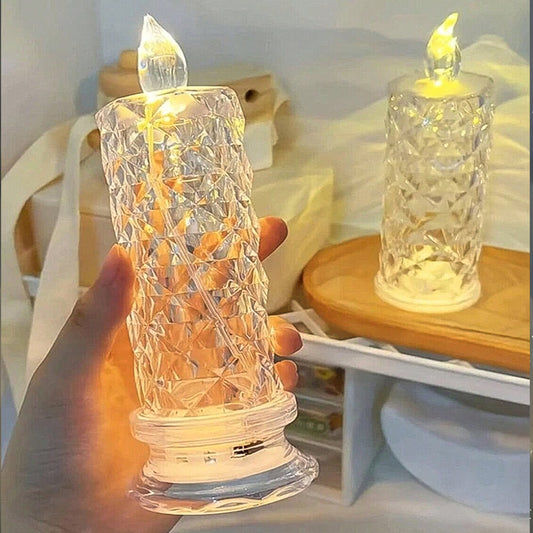 Rose Candles For Home Decoration Crystal Candle Lights