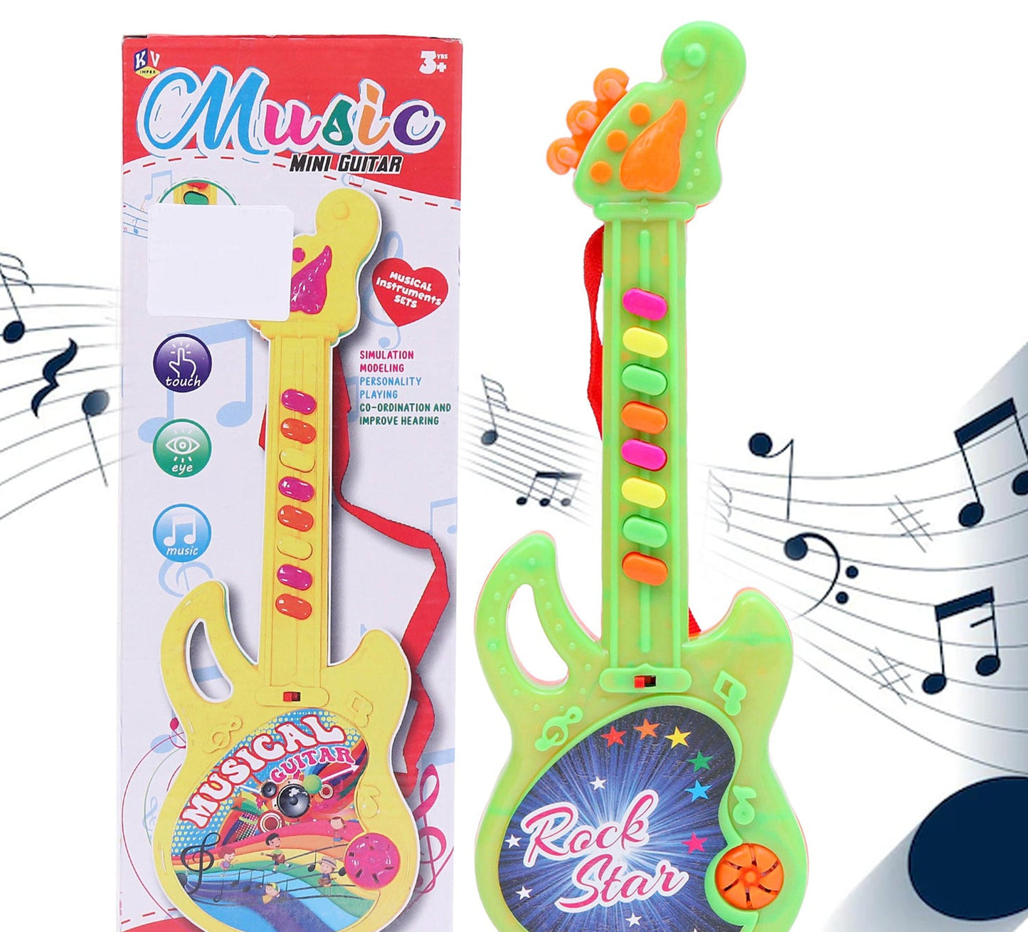 Mini Guitar Colorful With Delightful Music