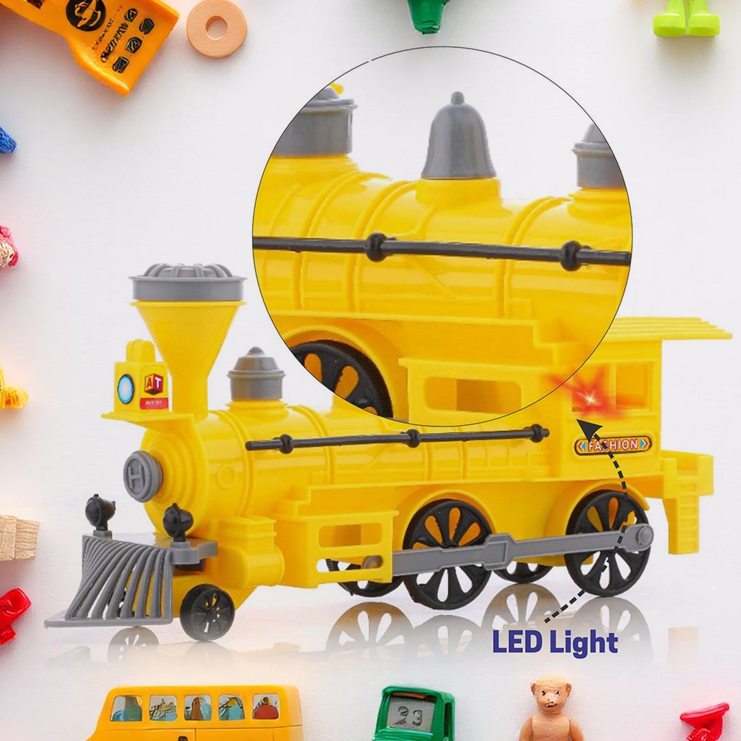 Pull And Go Train With Light Plastic String Pull Back Train (1 Pc Mix Color)