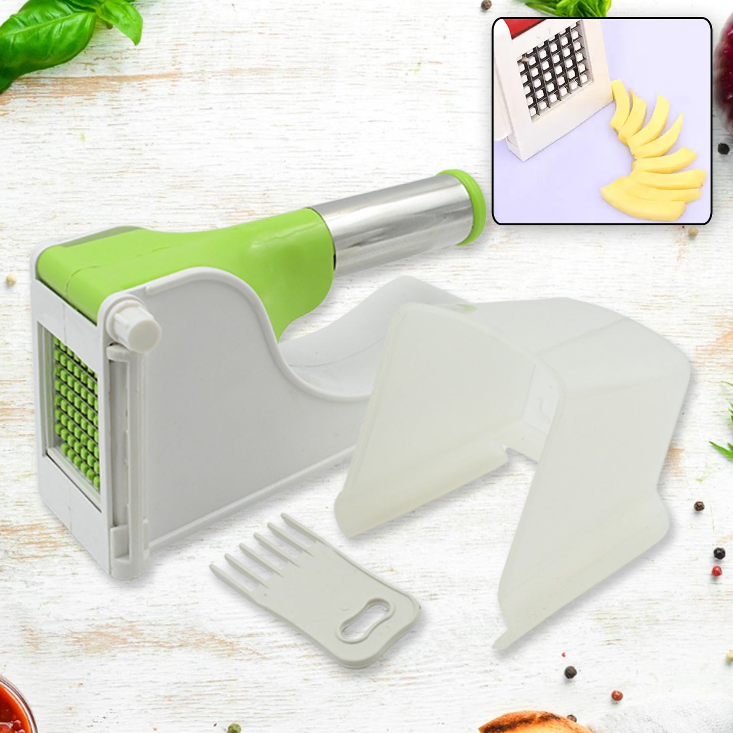 Virgin Plastic French Fry Chipser Potato Slicer With Container