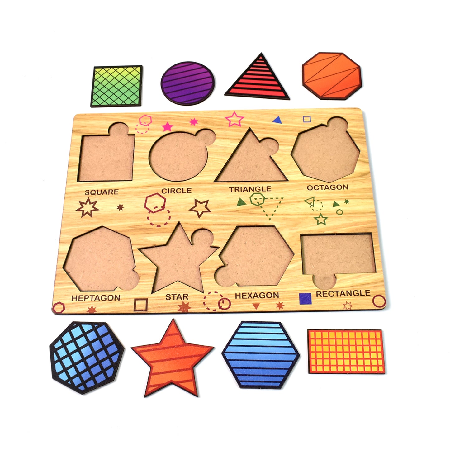 Wooden Triangles Puzzle Learning Educational Board (1 Set)