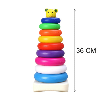 Plastic Baby Kids Teddy Stacking Ring Jumbo Stack Up Educational Toy  ( 9pc )
