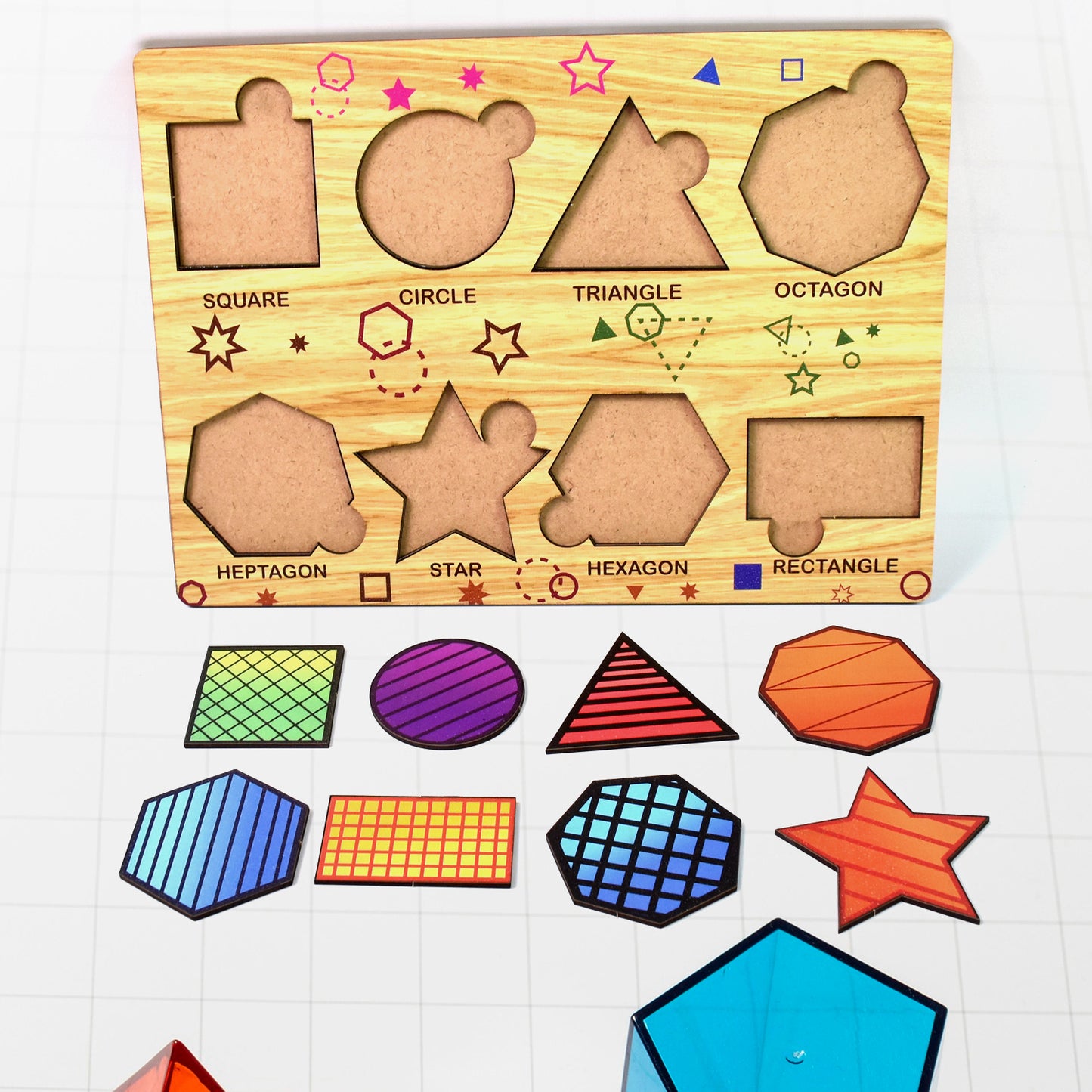 Wooden Triangles Puzzle Learning Educational Board (1 Set)