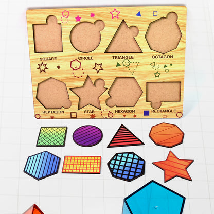 Wooden Triangles Puzzle Learning Educational Board (1 Set)