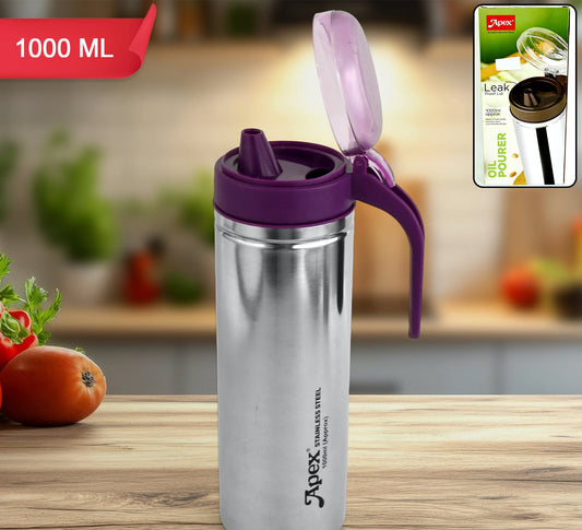 Apex 1000ml Approx. Stainless Steel Oil Pourer (1 Pc)
